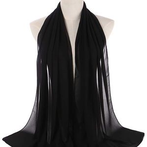 New Chiffon Hijab (Colors: Black + White)